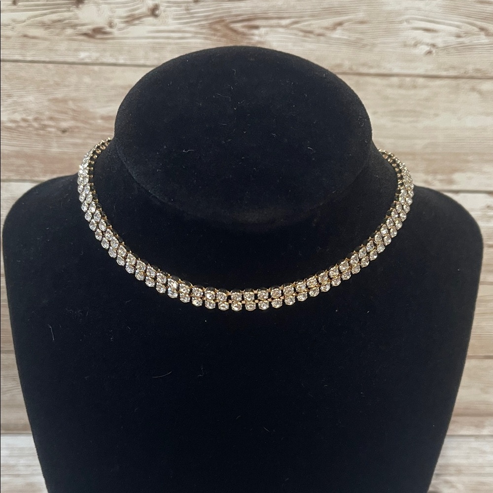 Ettika Gold Double Row Crystal Necklace